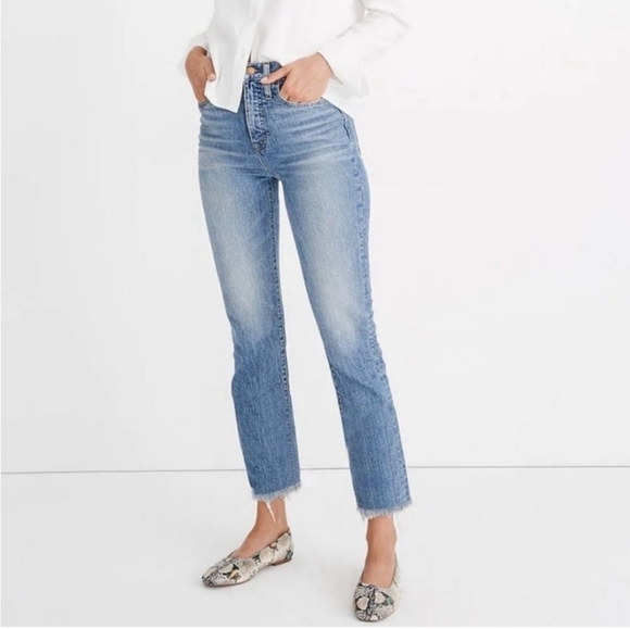 Madewell The Perfect Vintage Crop Jeans Raw Hem 26W - Picture 1 of 11